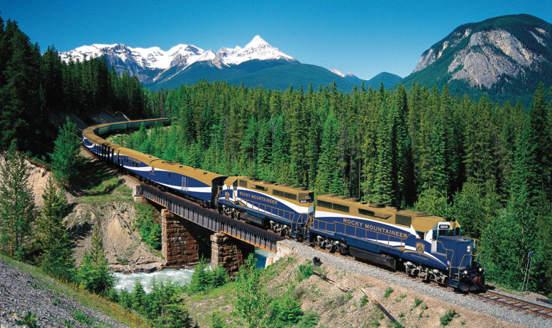 rail_north-america_rocky-mountaineer_train-on-bridge-with-trees-in-background_apt_12x8_llr